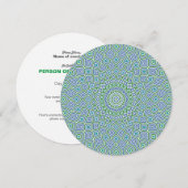 Invitation ronde Mosaic de Whirlpool en vert cyan (Devant / Derrière)