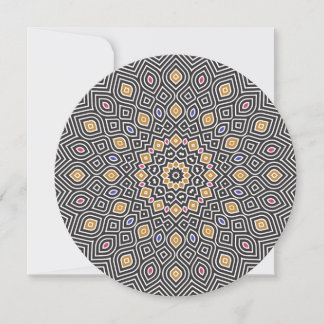 Invitation ronde mosaïque tournesol en noir or