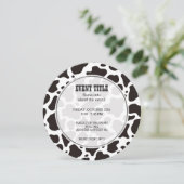 Invitation ronde motif de vache arrière - plan (Debout devant)