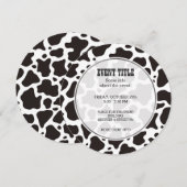 Invitation ronde motif de vache arrière - plan (Devant / Derrière)