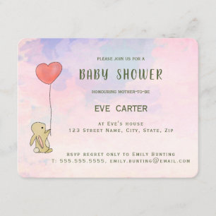 Invitation Roo Bunny - Ballons Coeur
