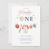 Invitation Rookie 1er anniversaire | Anniversaire du baseball (Devant)