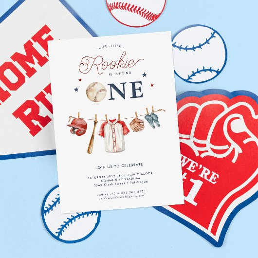 Invitation Rookie 1er anniversaire | Anniversaire du baseball
