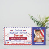 Invitation Rookie Année 1er Anniversaire Billet de baseball P (Debout devant)