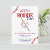 Invitation Rookie Année Baseball 1er Anniversaire (Debout devant)