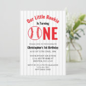 Invitation Rookie Baseball 1er anniversaire (Debout devant)