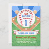 Invitation Rookie Baseball 1er anniversaire (Devant)
