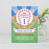 Invitation Rookie Baseball 1er anniversaire (Debout devant)