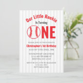 Invitation Rookie Baseball 1er anniversaire (Debout devant)