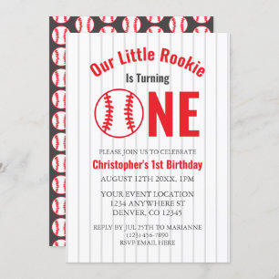 Invitation Rookie Baseball 1er anniversaire