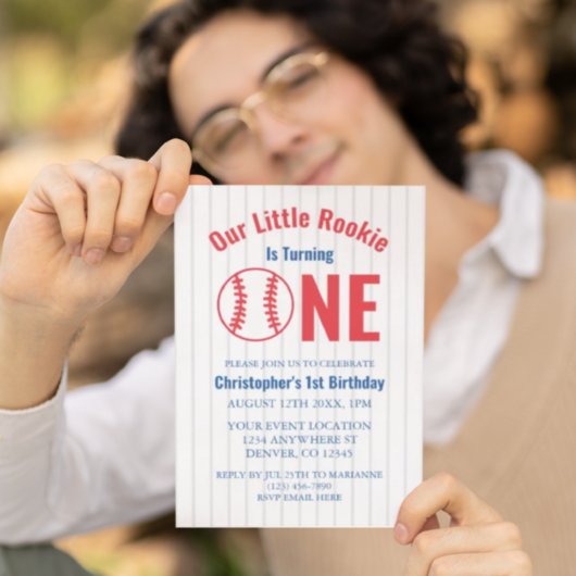 Invitation Rookie Baseball 1er anniversaire