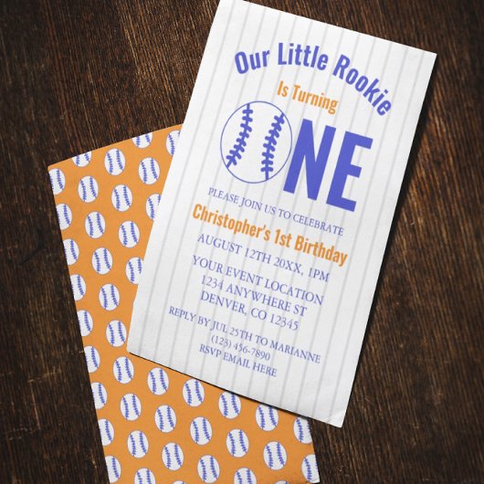 Invitation Rookie Baseball 1er anniversaire