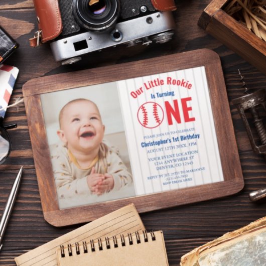 Invitation Rookie Baseball 1er anniversaire