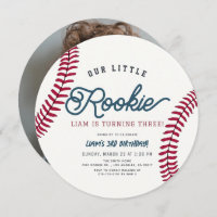Rookie Baseball Boy Birthday Photo Circle