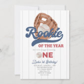 Invitation Rookie Baseball glove Boys 1er anniversaire (Devant)