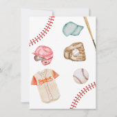 Invitation Rookie baseball rouge bleu 1er anniversaire (Dos)