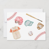 Invitation Rookie baseball rouge bleu 1er anniversaire Photo (Dos)