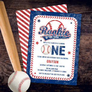 Invitation Rookie de baseball de l'année 1er fête d'anniversa