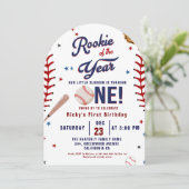 Invitation Rookie de baseball de l'année Baseball 1er anniver (Debout devant)