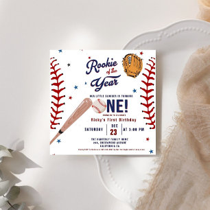 Invitation Rookie de baseball de l'année Baseball 1er anniver
