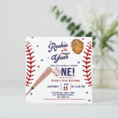 Invitation Rookie de baseball de l'année Baseball 1er anniver (Debout devant)