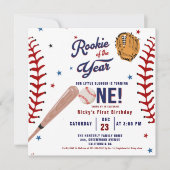 Invitation Rookie de baseball de l'année Baseball 1er anniver (Devant)