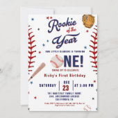 Invitation Rookie de baseball de l'année Baseball 1er anniver (Devant)