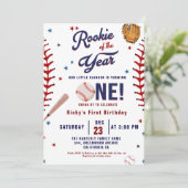 Invitation Rookie de baseball de l'année Baseball 1er anniver (Debout devant)