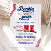 Invitation Rookie de l'année 1er Anniversaire Baseball Annive