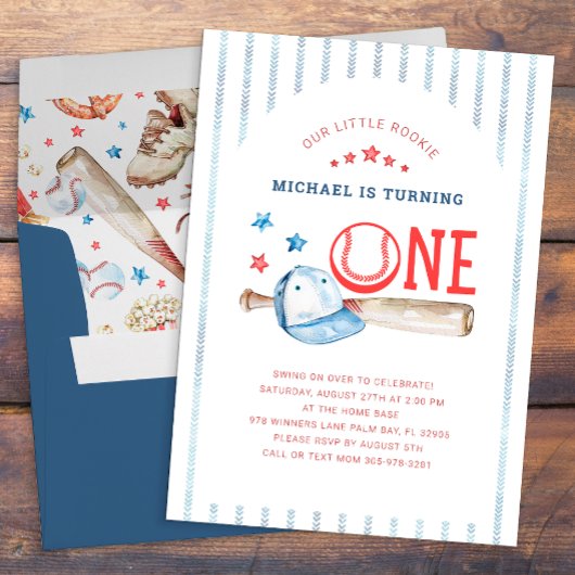 Invitation Rookie de l'année 1er anniversaire de la fête de b