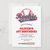 Invitation Rookie de l'année 1er anniversaire de l'enfant (Devant)