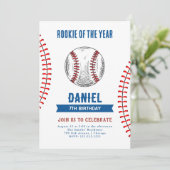 Invitation Rookie de l'année Anniversaire de la fête de baseb (Debout devant)