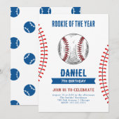 Invitation Rookie de l'année Anniversaire de la fête de baseb (Devant / Derrière)