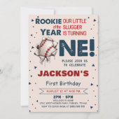 Invitation Rookie de l'année Baseball 1er anniversaire (Devant)