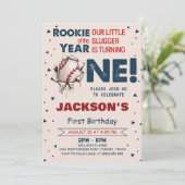 Invitation Rookie de l'année Baseball 1er anniversaire (Debout devant)