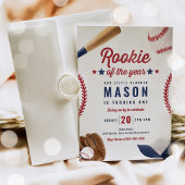 Invitation Rookie De L'Année Baseball 1er Anniversaire