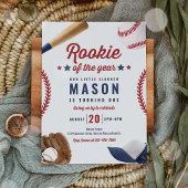 Invitation Rookie De L'Année Baseball 1er Anniversaire