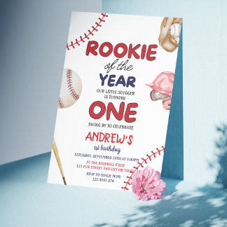 Invitation Rookie de l'année Baseball 1er anniversaire