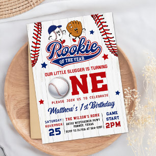 Invitation Rookie de l'année Baseball 1er anniversaire