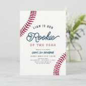 Invitation Rookie de l'année Baseball 1er anniversaire (Debout devant)