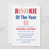 Invitation Rookie De L'Année Baseball 1er Anniversaire (Devant)