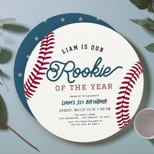 Invitation Rookie de l'année Baseball 1er Anniversaire Cercle