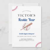 Invitation Rookie de l'année Baseball 1er anniversaire fête (Devant)