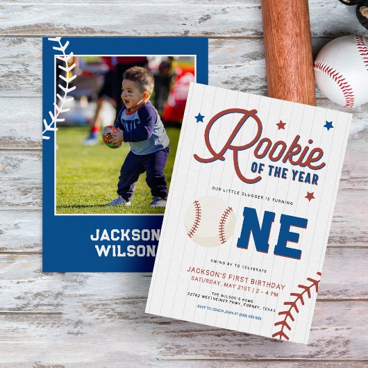 Invitation Rookie de l'année Baseball 1er anniversaire fête