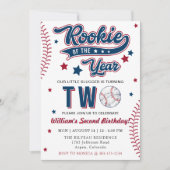 Invitation Rookie de l'année Baseball deuxième 2e anniversair (Devant)