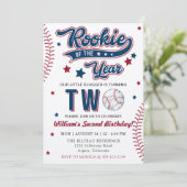 Invitation Rookie de l'année Baseball deuxième fête d'anniver (Debout devant)