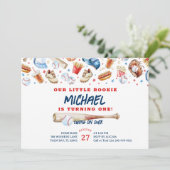 Invitation Rookie de l'année Baseball fête d'anniversaire (Debout devant)