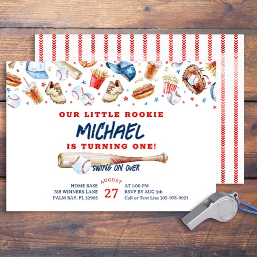 Invitation Rookie de l'année Baseball fête d'anniversaire