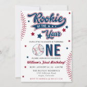 Invitation Rookie de l'année Baseball premier 1er anniversair (Devant)