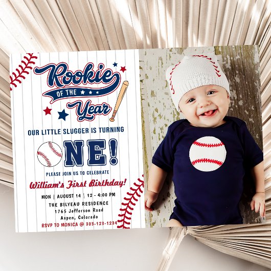 Invitation Rookie de l'année Baseball premier 1er anniversair